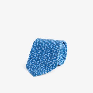 Широкий шелковый галстук с графичным узором , цвет azzurro Ferragamo