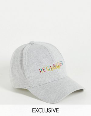 Серая меланжевая кепка унисекс в стиле ретро с радужным логотипом Reclaimed Vintage