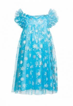 Платье Красавушка Снежинка. Цвет: голубой