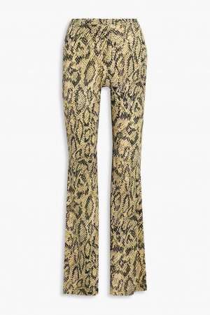 Расклешенные брюки из джерси с принтом «Caspian» DIANE VON FURSTENBERG, зеленый Furstenberg