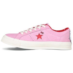 Розовые кроссовки унисекс Hello Kitty x One Star Suede Low Top Prism 162939C Converse