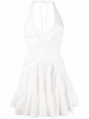 Платье мини с вырезом халтер ZIMMERMANN. Цвет: белый