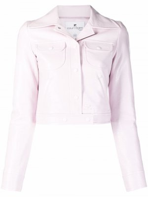 Укороченная куртка с заостренными лацканами Courrèges. Цвет: розовый