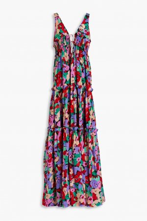 Платье макси Myla из хлопка и шелка с цветочным принтом вуалью NICHOLAS, разноцветный Nicholas