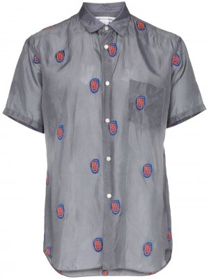 Рубашка с короткими рукавами и вышивкой Comme Des Garçons Shirt. Цвет: серый