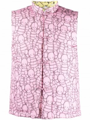 Жилет с графичным принтом из коллаборации KAWS Comme Des Garçons Shirt. Цвет: розовый