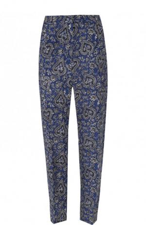 Укороченные шелковые брюки с принтом Tara Jarmon. Цвет: синий