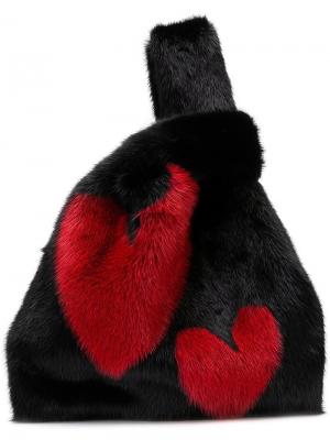 Furrissima heart tote bag Simonetta Ravizza. Цвет: черный