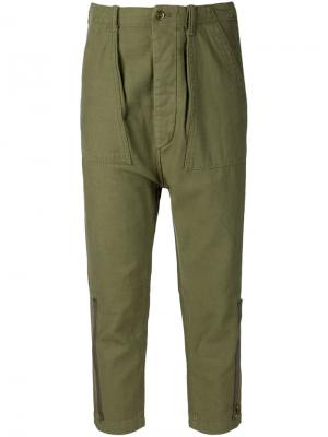 Укороченные брюки карго Nlst. Цвет: зелёный