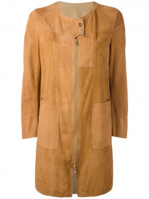 Пальто лоскутного кроя с кнопочной застежкой Sylvie Schimmel. Цвет: коричневый