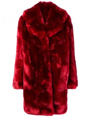 Louve faux fur coat La Seine & Moi. Цвет: красный