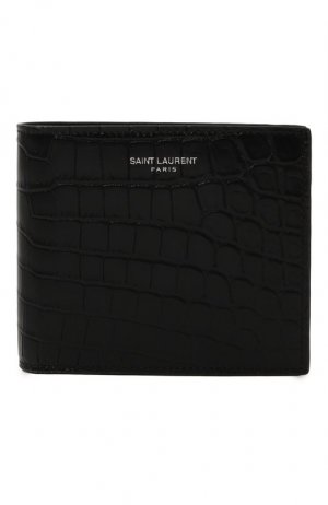 Кожаное портмоне Saint Laurent. Цвет: чёрный