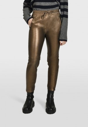 Кожаные брюки GIFT METAL , цвет golden beige Oakwood
