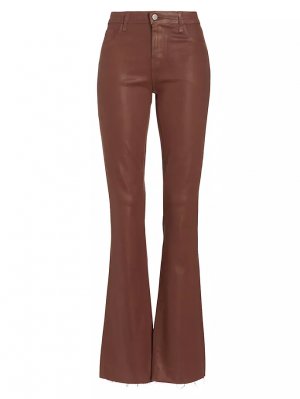 Прямые брюки с высокой посадкой и покрытием Ruth L'Agence, цвет dark cinnamon coated L'AGENCE