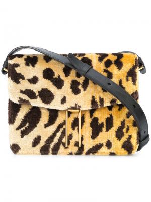 Мини сумка через плечо с леопардовым узором Hayward. Цвет: коричневый