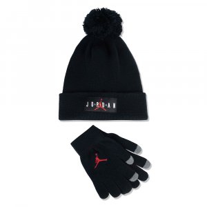 Шапка и перчатки Jan Hbr Pom Beanie Set Jordan. Цвет: черный