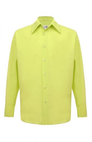 Хлопковая рубашка MM6. Цвет: зелёный