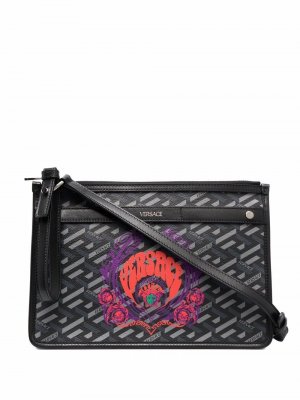 Medusa Music-print shoulder bag Versace. Цвет: черный