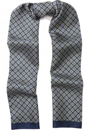 Шелковый шарф с узором Eton. Цвет: темно-синий