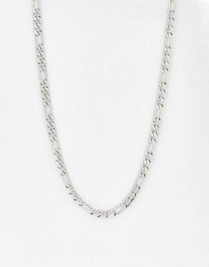 Серебристое ожерелье плетения фигаро из нержавеющей стали -Серебристый Icon Brand