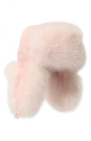 Кашемировая шапка Alaskan с отделкой из меха лисы Loro Piana. Цвет: розовый
