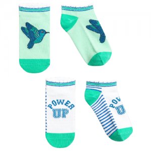 GEGY3219(2) носки для девочек (20/22, Изумрудный/белый(14/2)) Pelican. Цвет: белый/зеленый