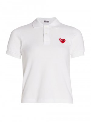 Рубашка-поло с вышитым сердцем Comme des Garçons PLAY, белый Play