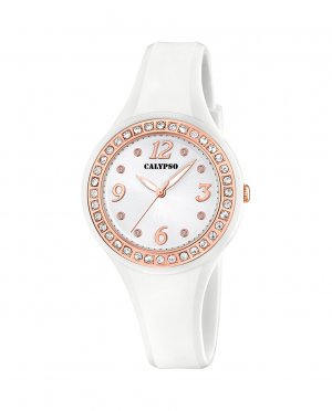 K5567/B Модные женские часы из каучука белого цвета , белый Calypso