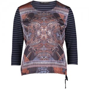 Пуловер женский, BETTY BARCLAY, модель: 2065/2637, цвет: разноцветный, размер: 44 Barclay. Цвет: синий/коричневый
