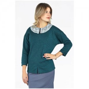 Блуза SettyS Collection, повседневный стиль, прямой силуэт, размер 50, зеленый Setty'S Collection. Цвет: зеленый
