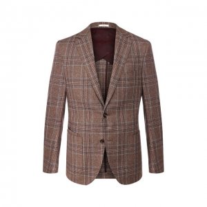 Шерстяной пиджак Luciano Barbera. Цвет: коричневый
