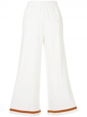 Укороченные широкие брюки Loveless. Цвет: белый