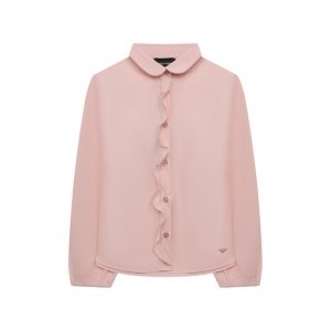 Хлопковая блузка Emporio Armani. Цвет: розовый