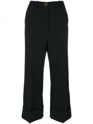 Укороченные брюки-палаццо A.W.A.K.E.. Цвет: чёрный