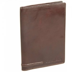 Раскладывающаяся пополам обложка для паспорта 707454 brown Gianni Conti. Цвет: коричневый