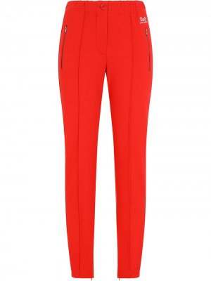 Спортивные брюки с объемными швами Dolce & Gabbana. Цвет: красный