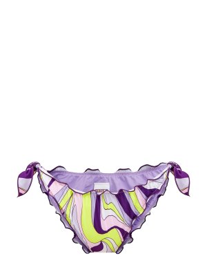 Плавки-бикини с принтом Shape Wave и завязками MC2 SAINT BARTH. Цвет: фиолетовый