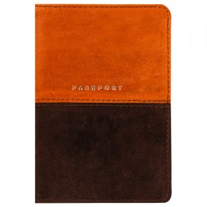 Обложка для паспорта, коричневый, оранжевый OfficeSpace. Цвет: красный/синий