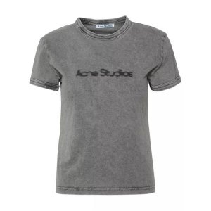 Футболка gray cotton t-shirt , серый Acne Studios