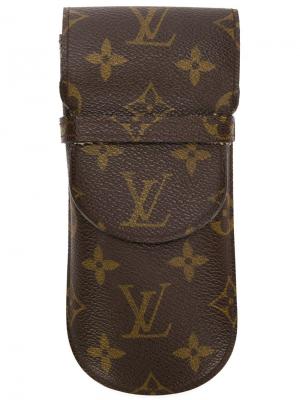 Монограммный чехол для очков Louis Vuitton Vintage. Цвет: коричневый