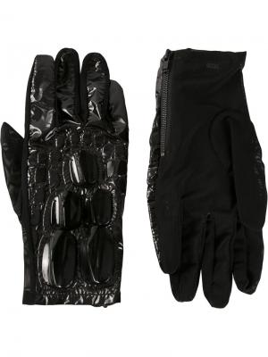 Лакированные перчатки с декоративной отделкой KTZ. Цвет: чёрный