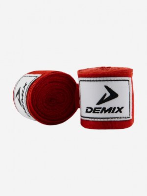 Бинты боксерские эластичные 2.5 м, 2 шт, Красный Demix. Цвет: красный