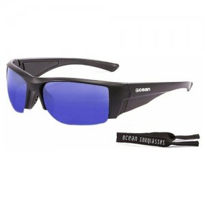 Спортивные очки Guadalupe матовые черные / зеркально-синие линзы OCEAN. Цвет: черный