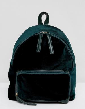 Бархатный рюкзак изумрудного цвета Glamorous. Цвет: зеленый