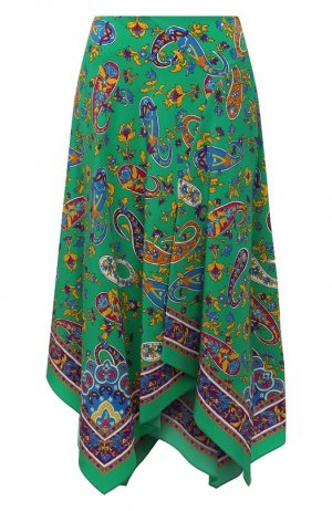 Шелковая юбка Ralph Lauren. Цвет: зелёный