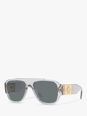 VE4436U Мужские солнцезащитные очки-подушки, прозрачные серые/синие Versace