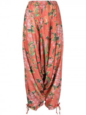 Floral-print drop-crotch pants Junya Watanabe. Цвет: оранжевый
