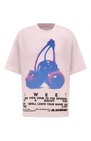 Хлопковая футболка Jil Sander. Цвет: розовый