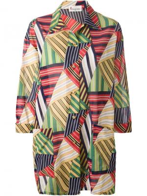 Пляжный пиджак с геометрическим принтом Roberta Di Camerino Vintage. Цвет: зелёный