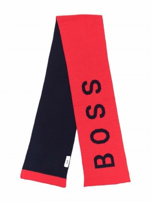 Шарф с вышитым логотипом BOSS Kidswear. Цвет: красный